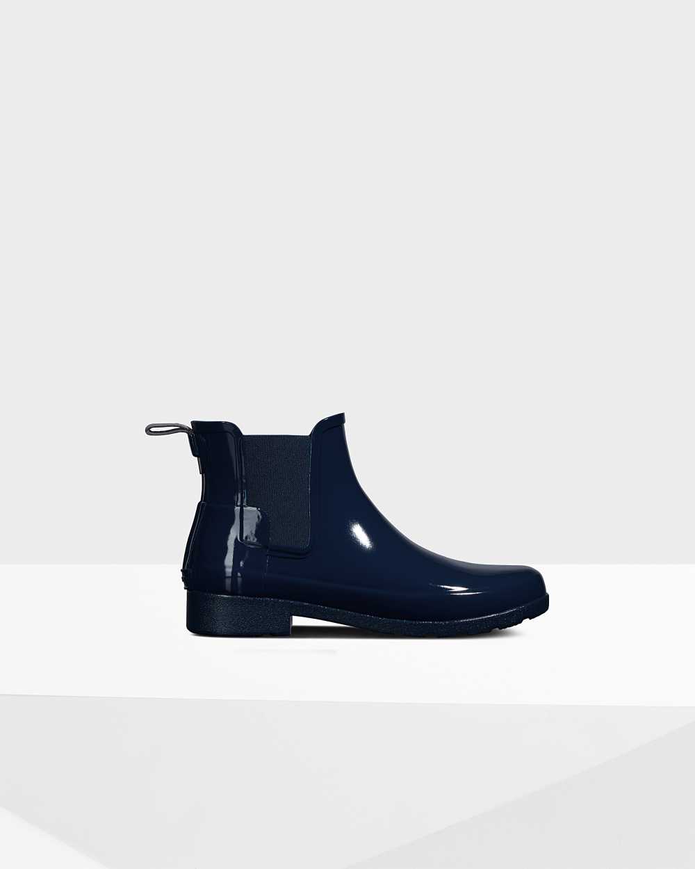 Hunter Women's Refined Gloss Slim Fit Chelsea Boots Navy,ORXQ03584